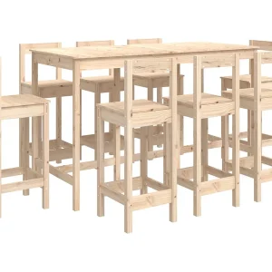 9-delige Barset massief grenenhout 9-delige Barset massief grenenhout