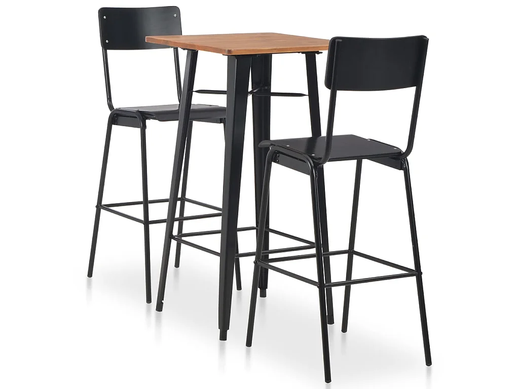 3-delige Barset staal zwart