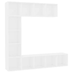 3-delige Boekenkast-/tv-meubelset 180x30x180 cm wit 3-delige Boekenkast-/tv-meubelset 180x30x180 cm wit