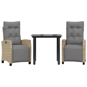 3-delige Tuinset met kussens poly rattan gemengd beige 3-delige Tuinset met kussens poly rattan gemengd beige