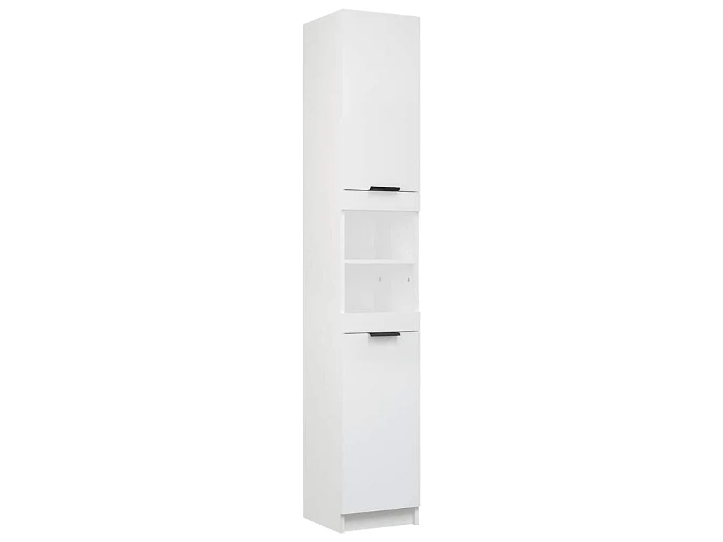 Badkamerkast 32x34x188,5 cm bewerkt hout wit