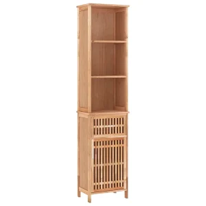 Badkamerkast 42x29x182 cm massief walnotenhout Badkamerkast 42x29x182 cm massief walnotenhout