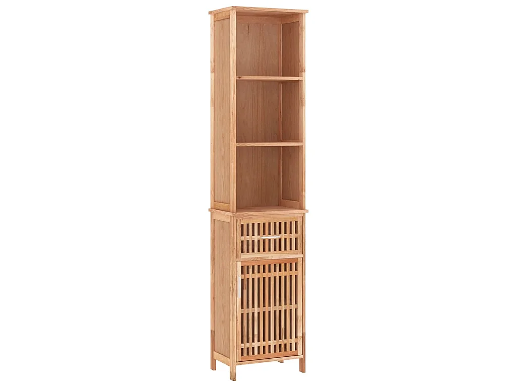 Badkamerkast 42x29x182 cm massief walnotenhout