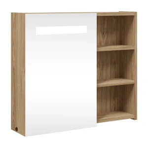 Badkamerkast met spiegel en LED 60x13x52 cm eikenkleurig Badkamerkast met spiegel en LED 60x13x52 cm eikenkleurig
