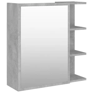 Badkamerspiegelkast 62,5×20,5×64 cm bewerkt hout betongrijs Badkamerspiegelkast 62,5×20,5×64 cm bewerkt hout betongrijs