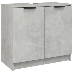Badkamerkast 64,5×33,5×59 cm bewerkt hout betongrijs