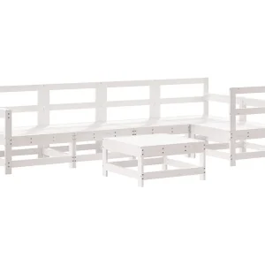 6-delige Loungeset massief grenenhout wit 6-delige Loungeset massief grenenhout wit