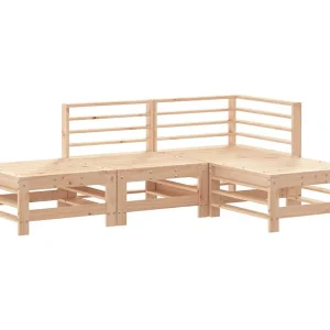 4-delige Loungeset massief grenenhout
