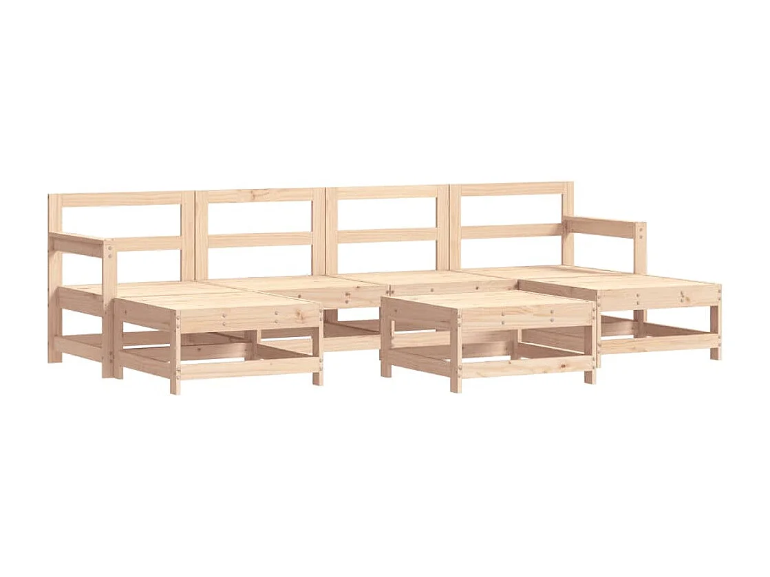 7-delige Loungeset massief grenenhout