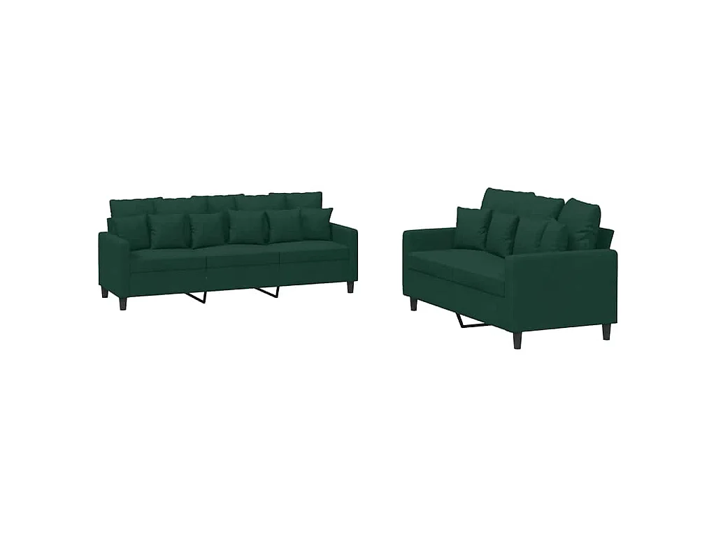 2-delige Loungeset met kussens fluweel donkergroen