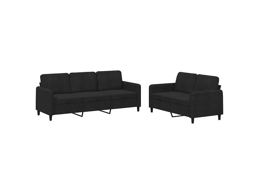 2-delige Loungeset fluweel zwart