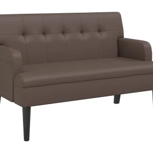 Bankje met rugleuning 112×65,5×75 cm kunstleer bruin Bankje met rugleuning 112×65,5×75 cm kunstleer bruin