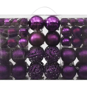 100-delige Kerstballenset paars 100-delige Kerstballenset paars