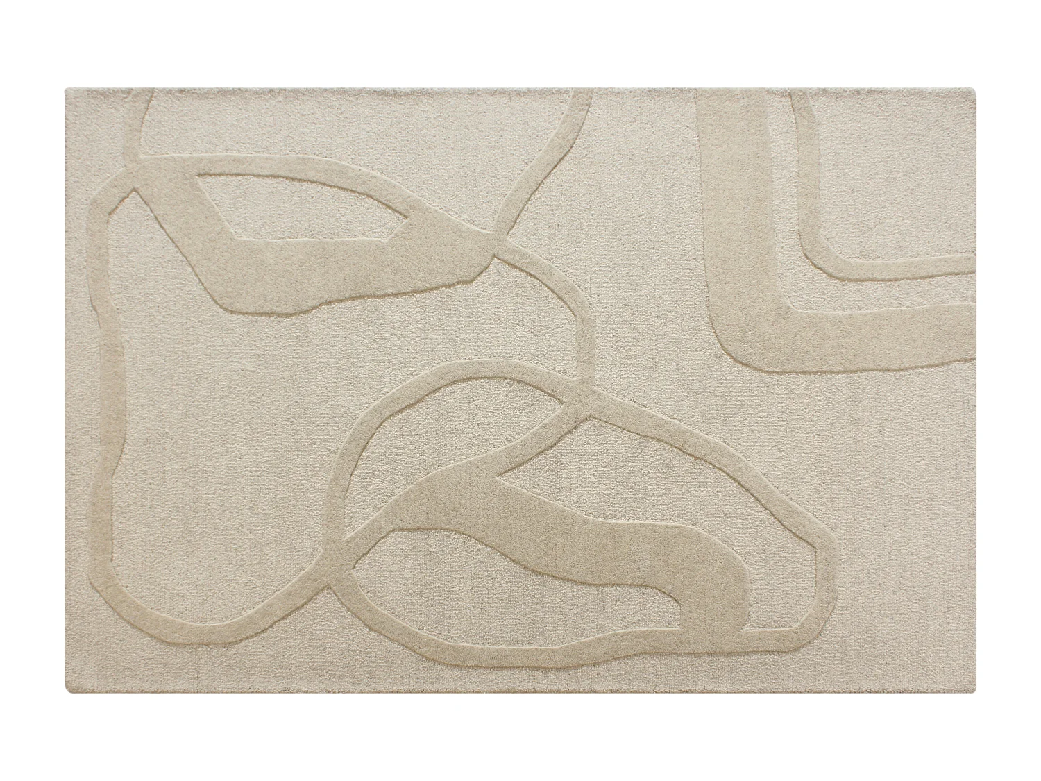 Getuft vloerkleed 100% wol, 200 x 290 cm, Beige, 2200g/m², ALINOR