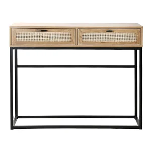2 laden console met vlechtwerk – L100cm