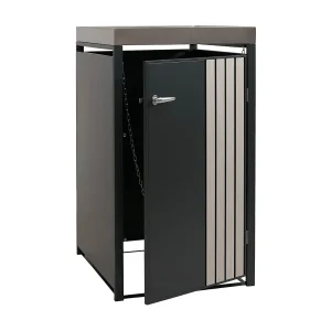1-persoons afvalcontainerbehuizing MCW-O67, antraciet houtlook licht 1-persoons afvalcontainerbehuizing MCW-O67, antraciet houtlook licht