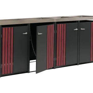 Afvalbakbekleding MCW-O67, antraciet houtlook donker Afvalbakbekleding MCW-O67, antraciet houtlook donker