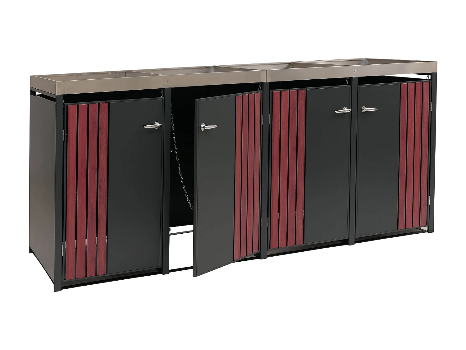 Afvalbakbekleding MCW-O67,  antraciet houtlook donker