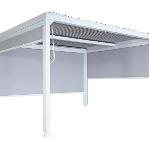 Aluminium pergola MCW-L41 met 3x zijwand, wit Aluminium pergola MCW-L41 met 3x zijwand, wit
