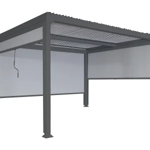 Aluminium pergola MCW-L41 met 3x zijwand, antraciet Aluminium pergola MCW-L41 met 3x zijwand, antraciet