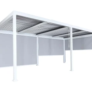 Aluminium pergola MCW-L41 met 3x zijwand, wit Aluminium pergola MCW-L41 met 3x zijwand, wit
