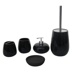 Badkamer set MCW-C72 (5-delig), zwart Badkamer set MCW-C72 (5-delig), zwart