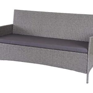 3-zits poly-rattan tuinbank Hamar, grijs, antraciet kussens 3-zits poly-rattan tuinbank Hamar, grijs, antraciet kussens