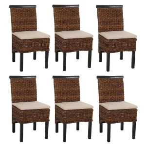 Acireale eetkamerstoel (set van 6),  donker, met kussen