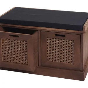 Bank MCW-J49 Opbergdozen,  bruin, bekleding zwart