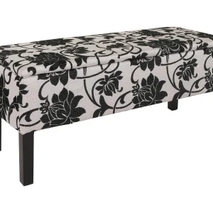 Bank Renens belettering crème, jacquard zwart Bank Renens belettering crème, jacquard zwart