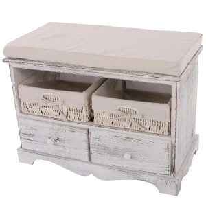 Bank 2 manden Shabby look, wit Bank 2 manden Shabby look, wit