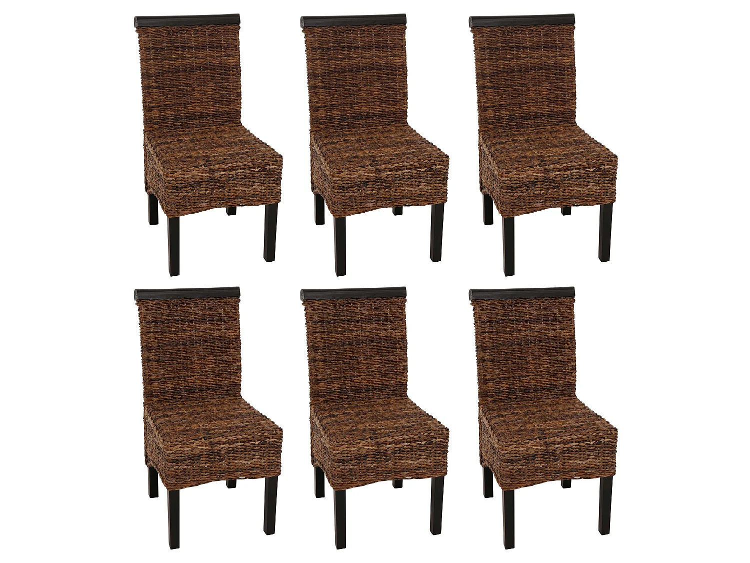 Acireale eetkamerstoel (set van 6), donker, zonder kussen