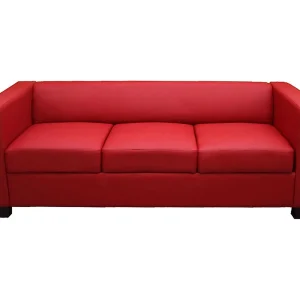 3-zitsbank Lille, leer, rood 3-zitsbank Lille, leer, rood