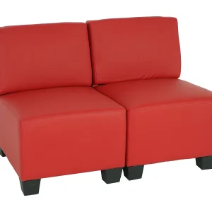 2-zits Moncalieri, rood, zonder armleuningen 2-zits Moncalieri, rood, zonder armleuningen