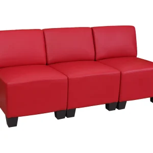 3-zits Moncalieri, rood, zonder armleuningen 3-zits Moncalieri, rood, zonder armleuningen