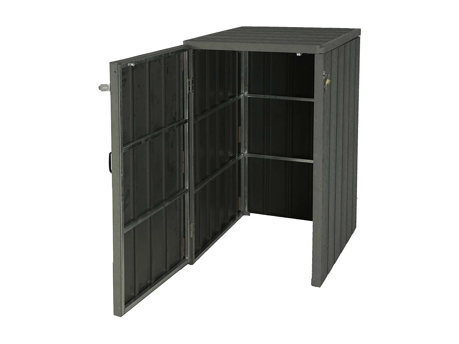 1-delige WPC-afvalbakbekleding MCW-J28,  grijs