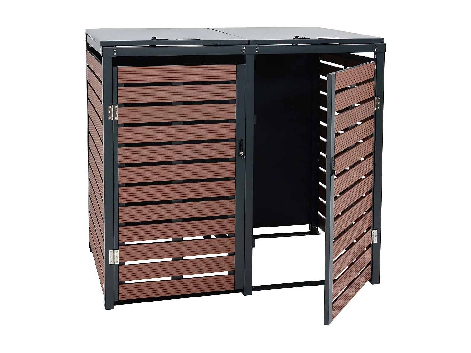 2-zits/4-zits vuilnisbakbekleding MCW-K14,  walnoot hout look