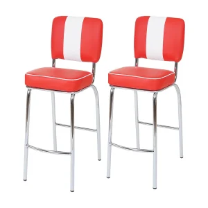 Akita barkruk (set van 2),  rood-wit