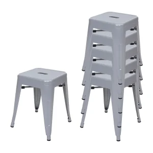 6x MCW-A73 metalen kruk, grijs 6x MCW-A73 metalen kruk, grijs