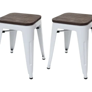 2x kruk MCW-A73 incl. houten zitting, wit 2x kruk MCW-A73 incl. houten zitting, wit