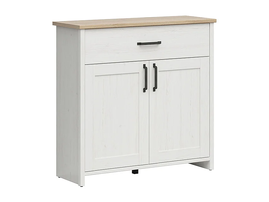 Aksel Wit en Hout 2-deurs 1-lade dressoir