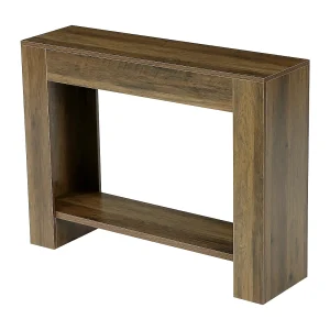105 cm brede consoletafel in boerderijstijl, 2-laags salontafel met opbergruimte 105 cm brede consoletafel in boerderijstijl, 2-laags salontafel met opbergruimte