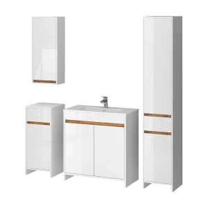 Badkamermeubelset wit hoogglans 79.8x40x81.9 lemgo Badkamermeubelset wit hoogglans 79.8x40x81.9 lemgo