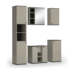 Badkamermeubelset grijs 60x37x59 joli Badkamermeubelset grijs 60x37x59 joli