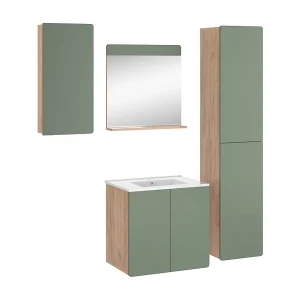 Badkamermeubelset goldkraft eik/groen 61.8×44.8×57.8 izan Badkamermeubelset goldkraft eik/groen 61.8×44.8×57.8 izan