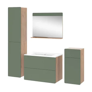 Badkamermeubelset goldkraft eik/groen 80x46x59.3 izan