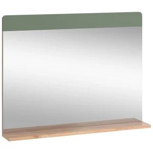 Badkamerspiegel groen/gouden eik 80.1x12x62 izan Badkamerspiegel groen/gouden eik 80.1x12x62 izan