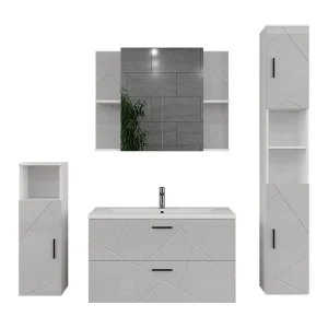 Badkamermeubelset wit/wit hoogglans 100×44.6×57 irma Badkamermeubelset wit/wit hoogglans 100×44.6×57 irma
