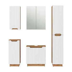 Badkamermeubelset eiken/wit gestreept 59.8x32x62.1 lotta Badkamermeubelset eiken/wit gestreept 59.8x32x62.1 lotta