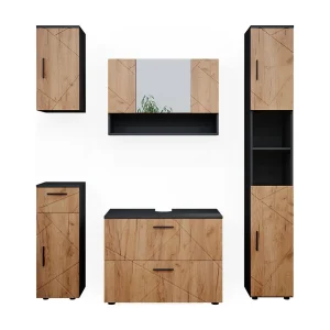 Badkamermeubel set eik goud/antraciet 80x41x58.6 irma Badkamermeubel set eik goud/antraciet 80x41x58.6 irma